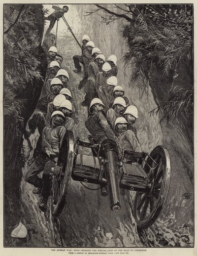 La guerra afgana, cannoni che attraversano il passo Khojak sulla strada per Candahar da Richard Caton Woodville junior